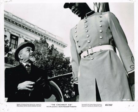 46 Cincinnati Kid Edward G Robinson arrives at Lafayettte Hotel.jpg